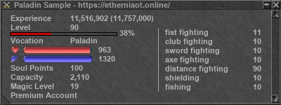 Signature for player Paladin Sample
